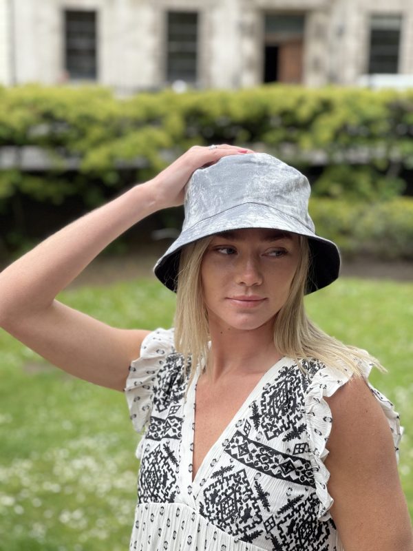 Reversible Grey Tie Dye Bucket Hat Holly
