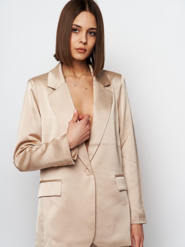 Sienna Jay -Satin blazer in beige