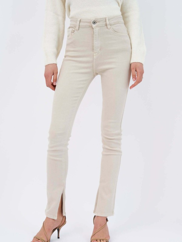 Beatrix - Denim Slim Fit Jeans In Beige