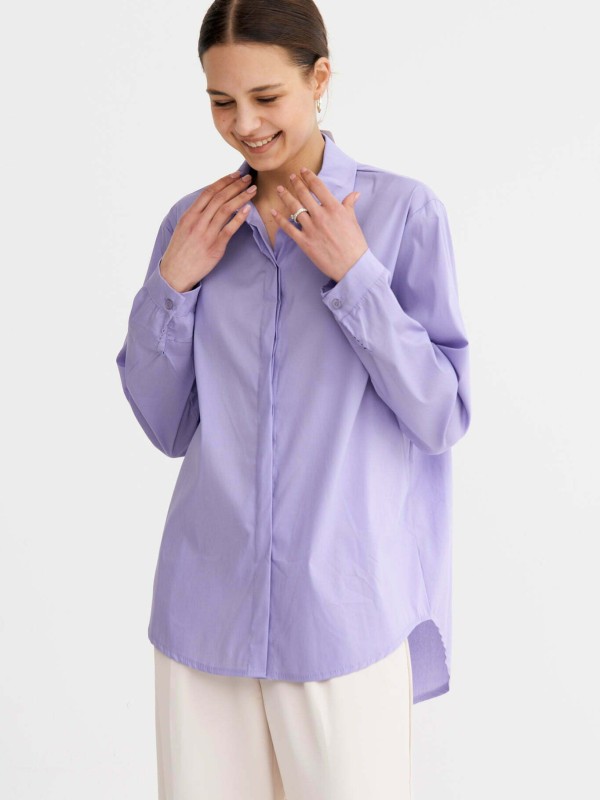 Bea  -Cotton-blend Poplin Shirt In lilac