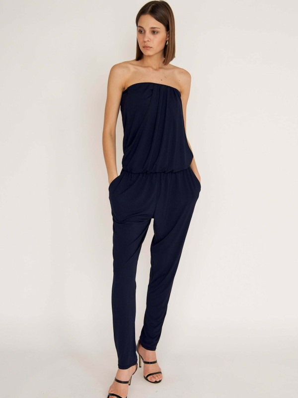 Clara Bandeau Jumpsuit in Navy
