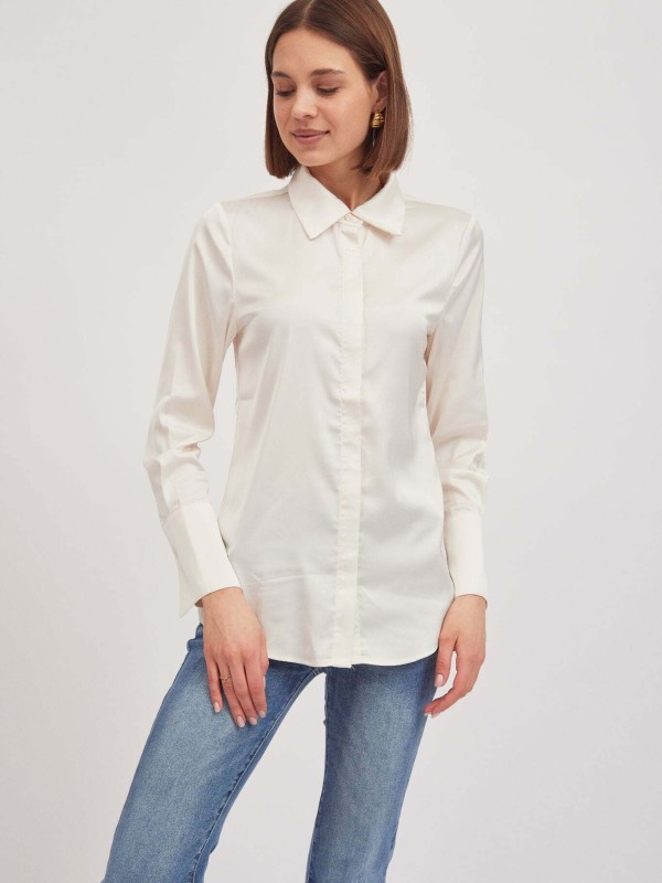 Alexis -Satin Shirt In Champagne