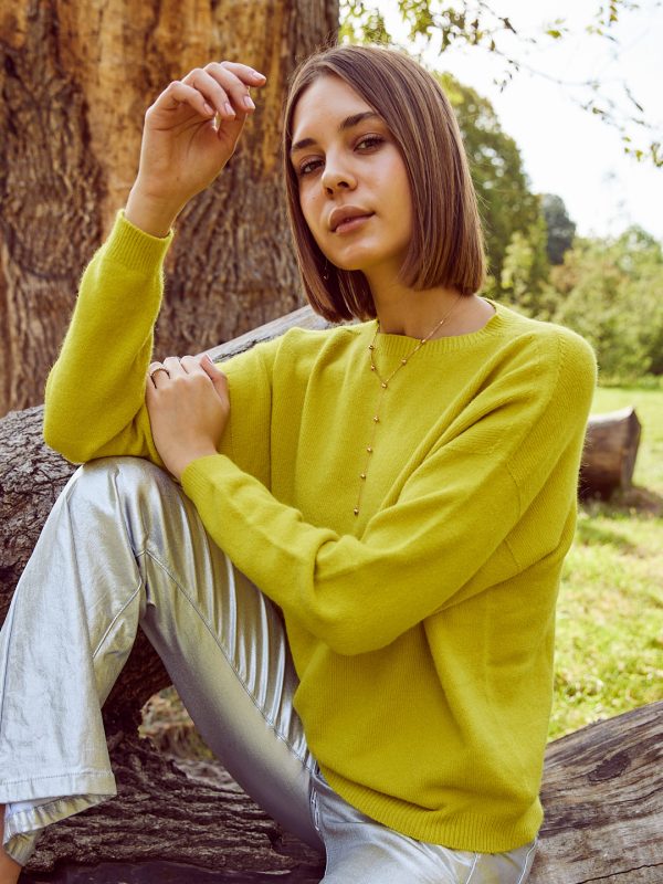 Chelsea - Viscose Blend Sweater In lime