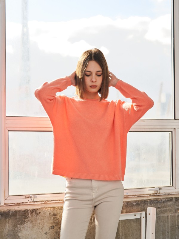Chelsea - Viscose Blend Sweater In Coral