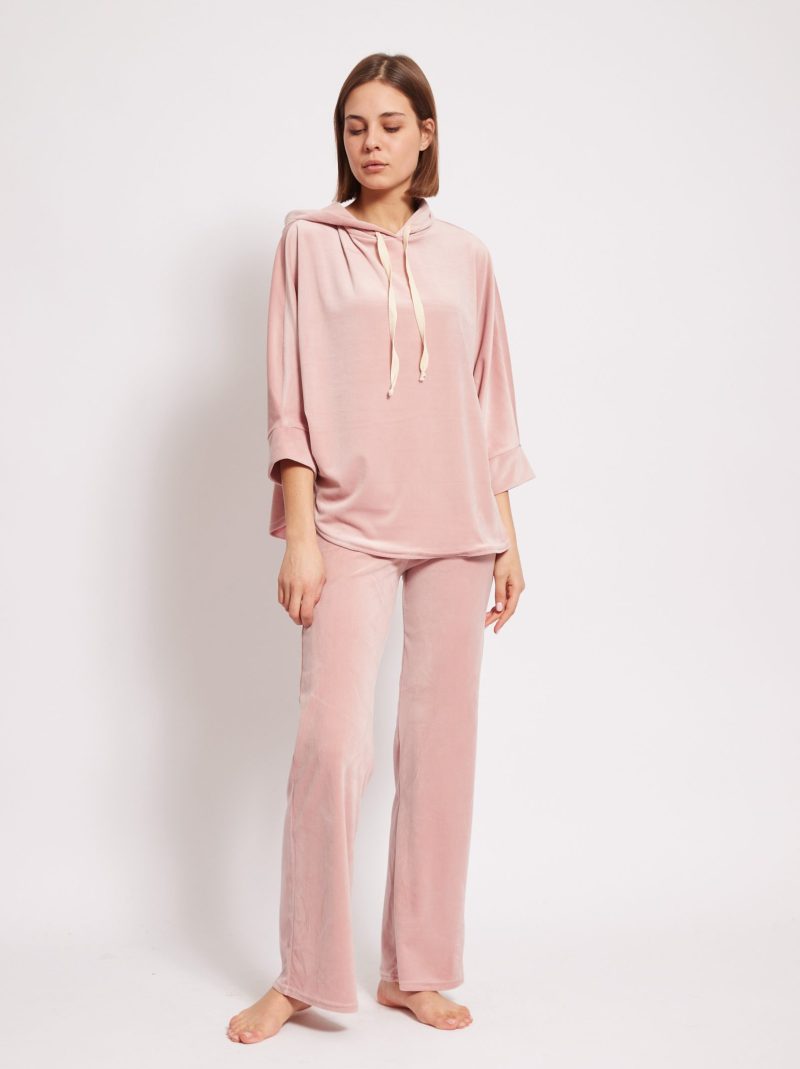 Gigi - Stretch Velvet Wide-Leg Pants In Pink