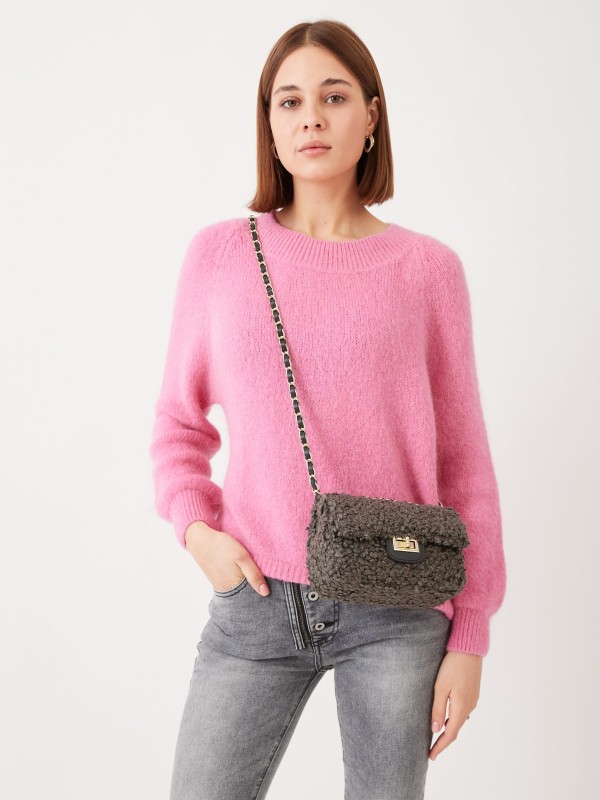 Candy - crossbody boucle chain bag in grey