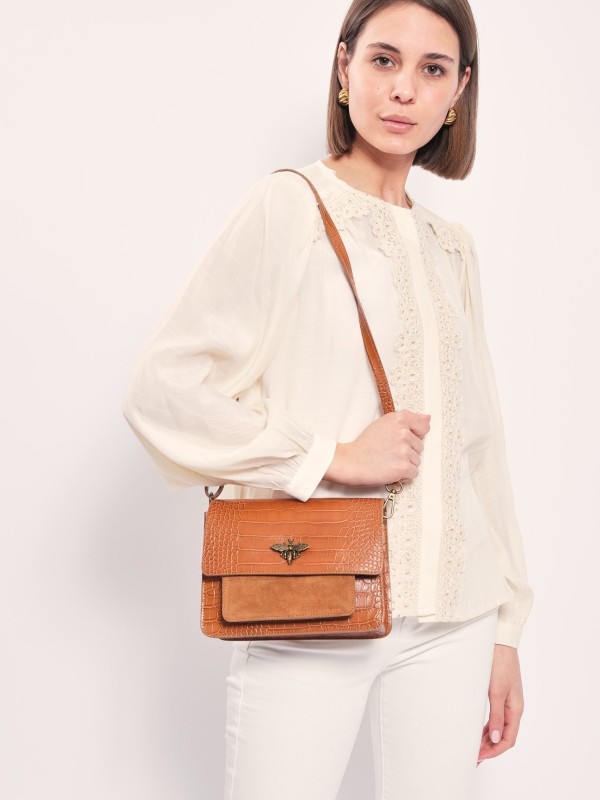 Bella - leather shoulder bag in tan