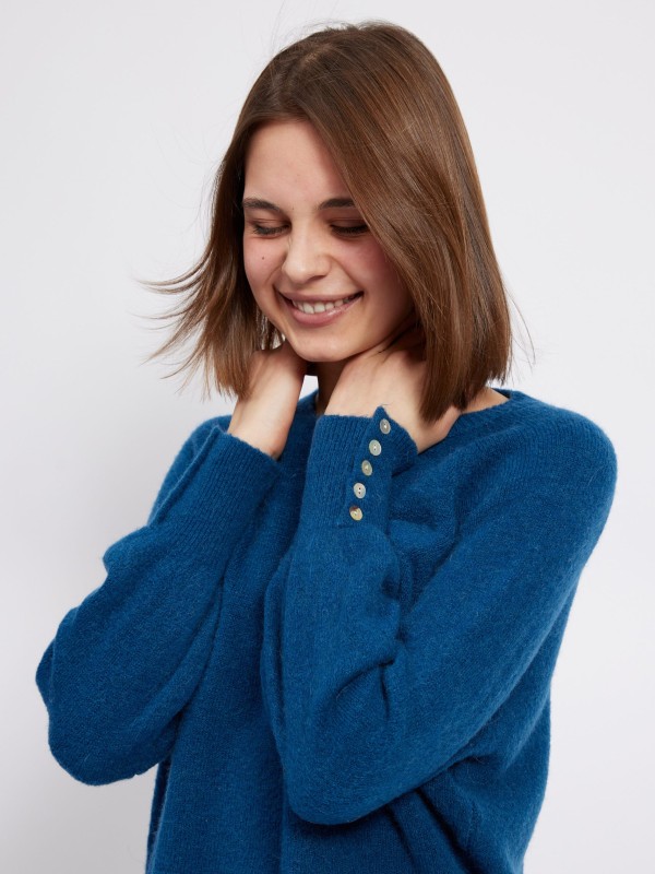 Agnes - Button-embellished Sweater in navy