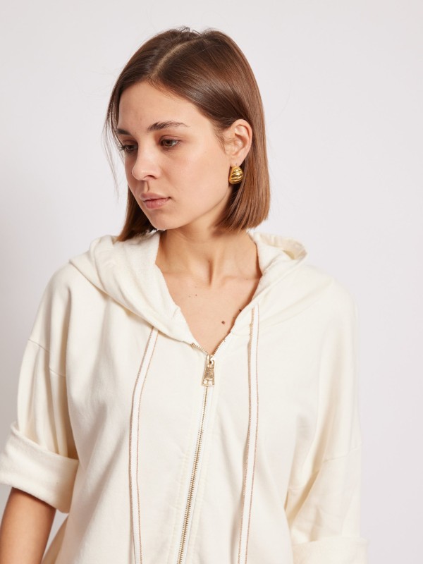Donna - cotton-jersey hoodie in cream