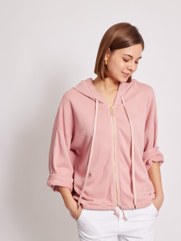 Donna - cotton-jersey hoodie in pink