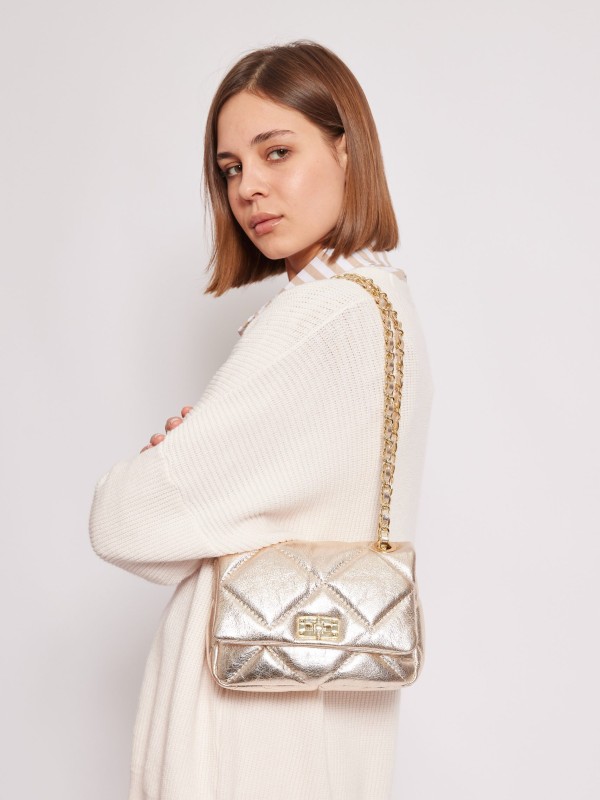 Cindy - leather chain bag in gold