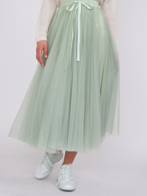 Charlotte-Tulle Skirt Mint