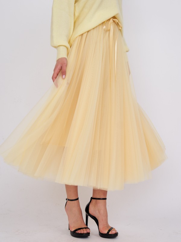 Charlotte-Tulle Skirt Yellow