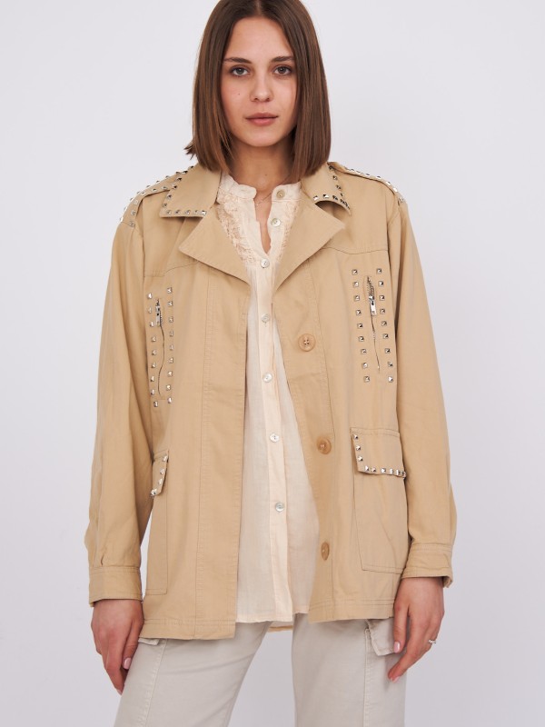 cally  - Cotton-Twill jacket in beige