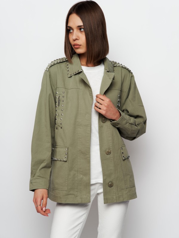 cally  - Cotton-Twill jacket in khaki