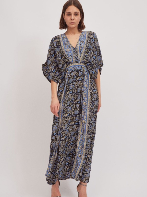 Emillie -Printed Maxi Dress Cashmere In Black
