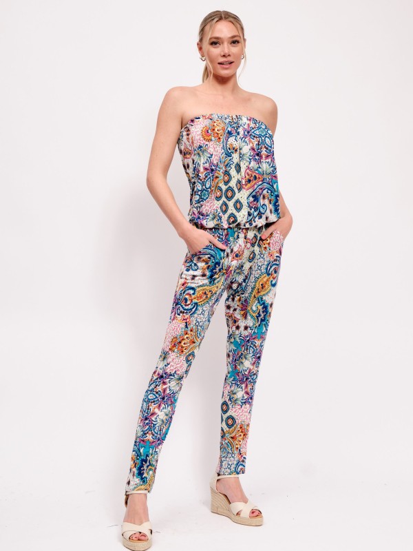 Clara Bandeau Jumpsuit in floral