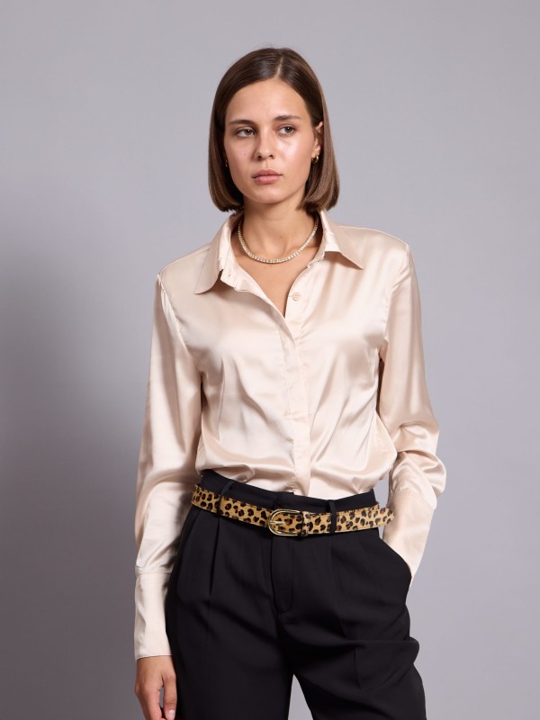 Alexis -Satin Shirt In Champagne