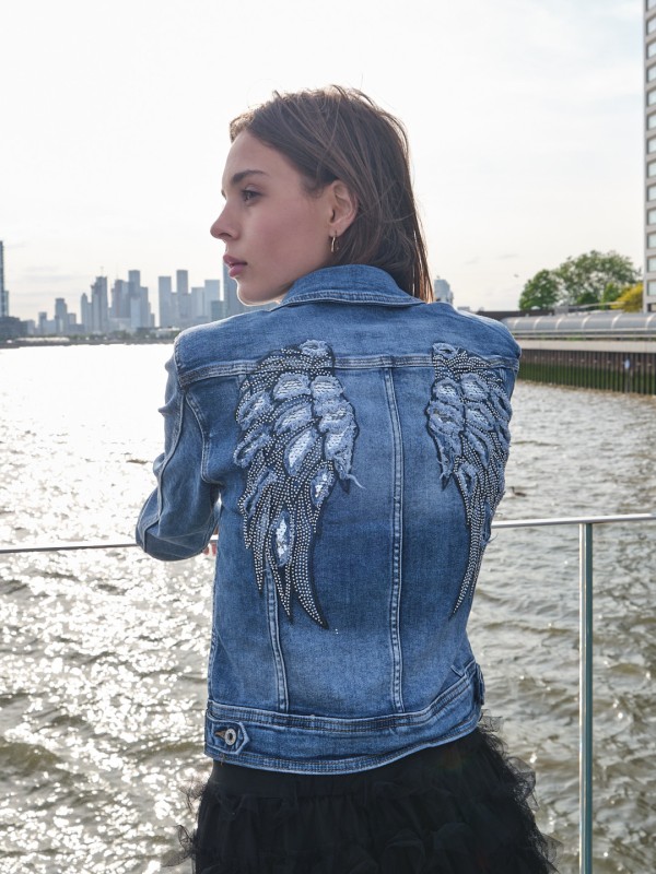 Angelina - Angel Wings Denim Jacket