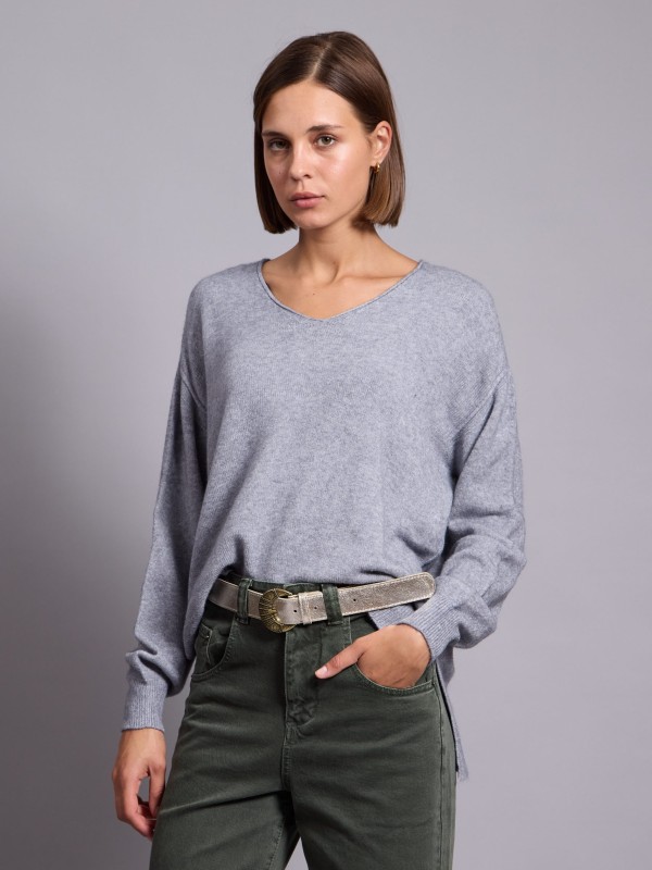 Celine - V Neck Sweater In Grey