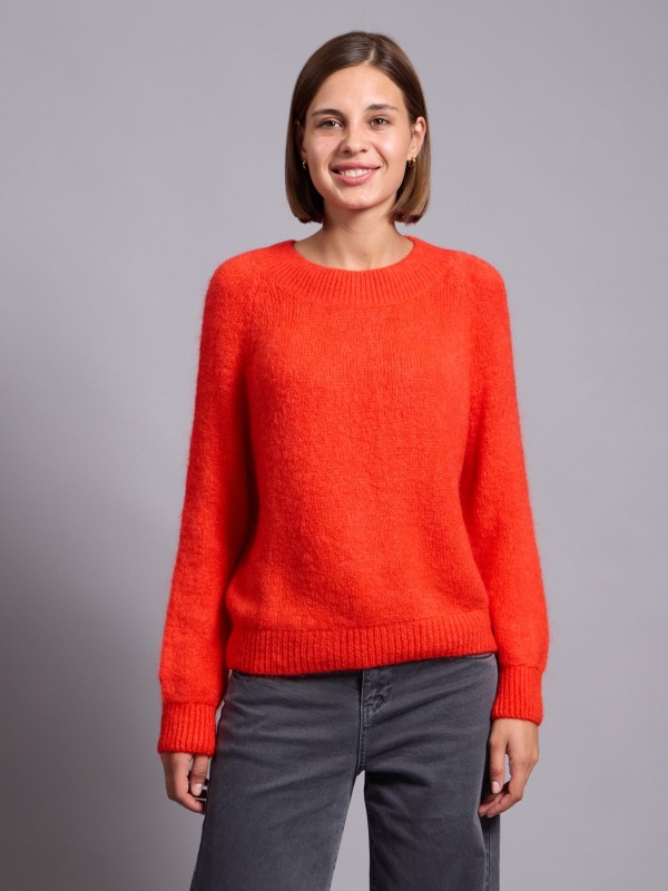 Amelia-Mohair blend Sweater In Orange