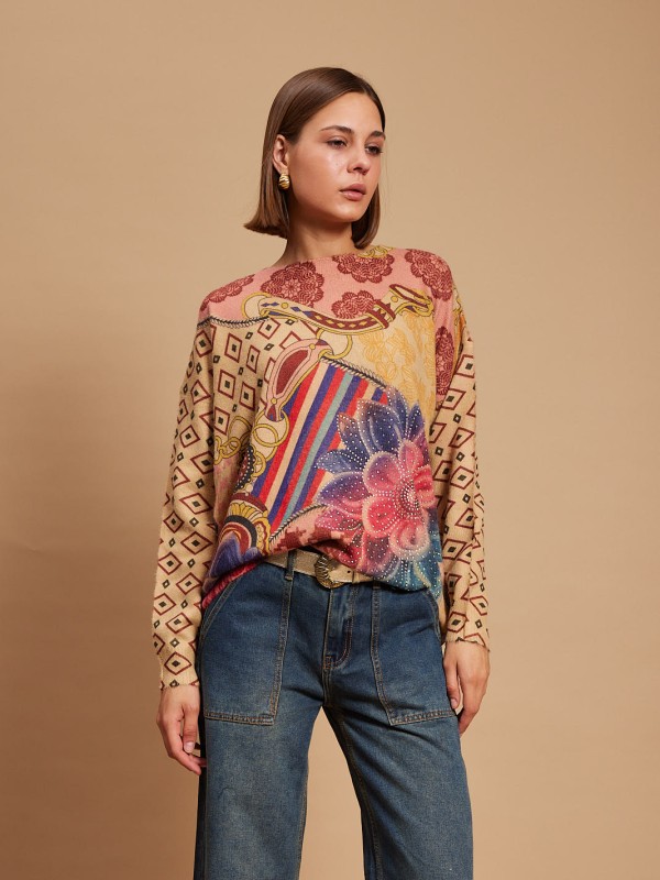 Nalani - Printed Sweater Roses