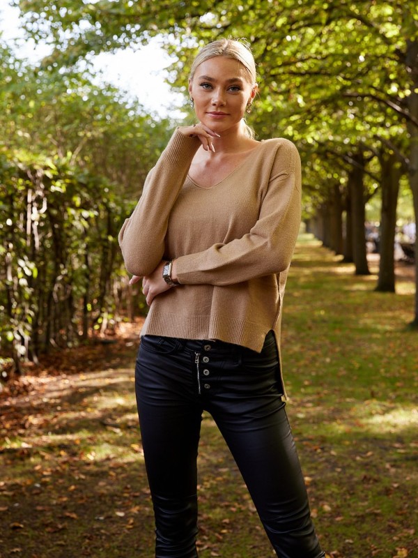 Celine - V Neck Sweater In Camel