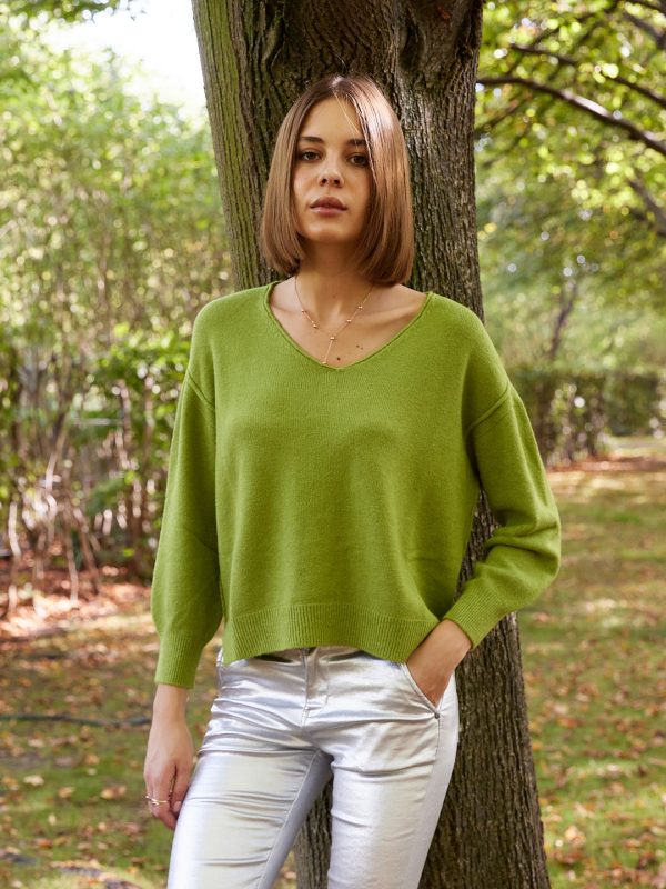 Celine - V Neck Sweater In Green