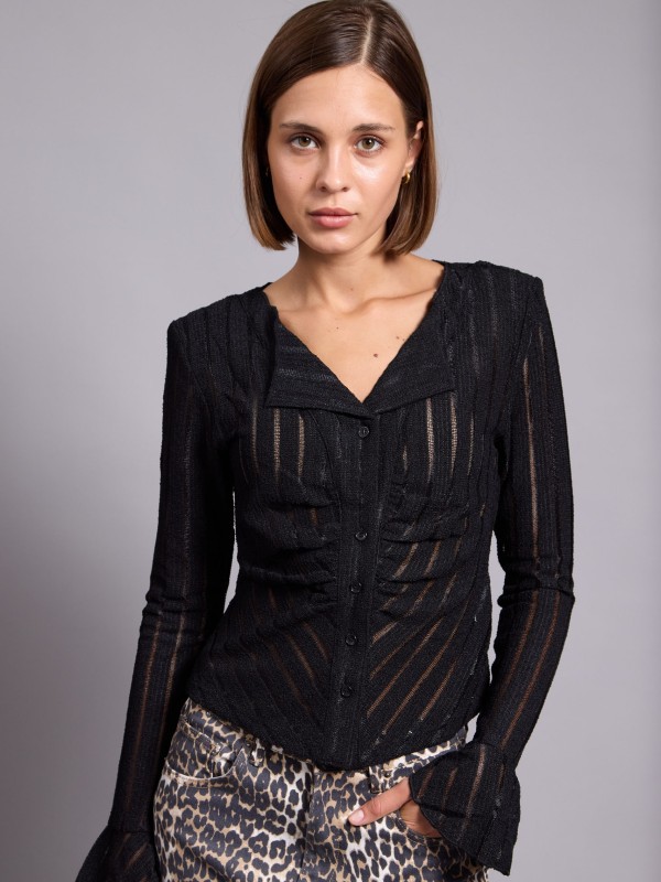 MABEL- LACE  Blouse In black