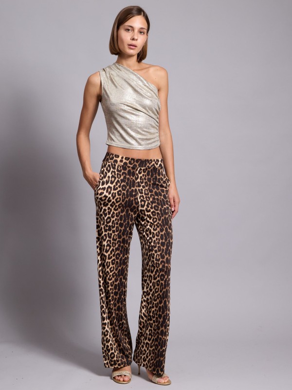 JOLLY - Wide Leg  Pants In Leopard print
