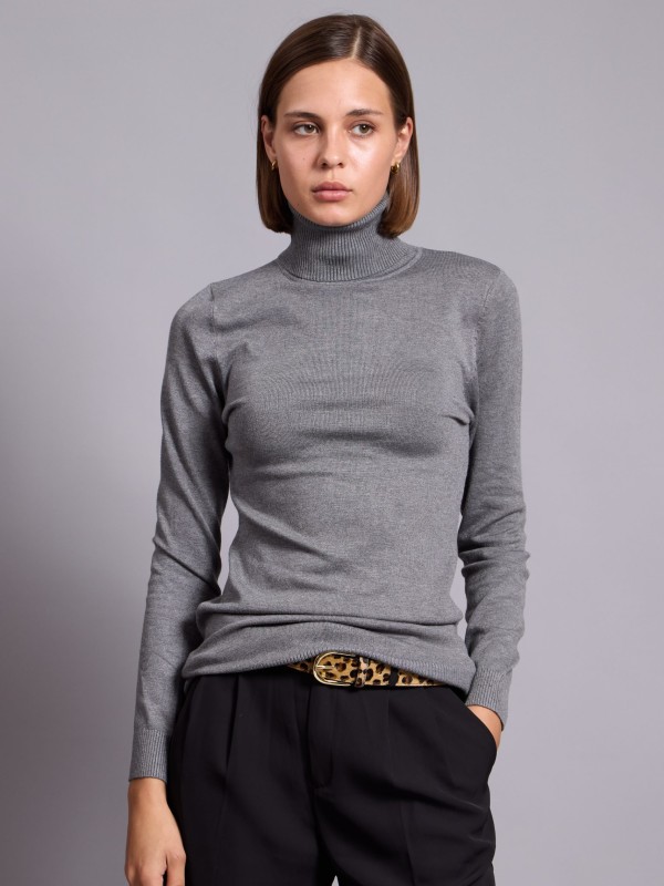 Nina - Turtleneck Sweater in Grey