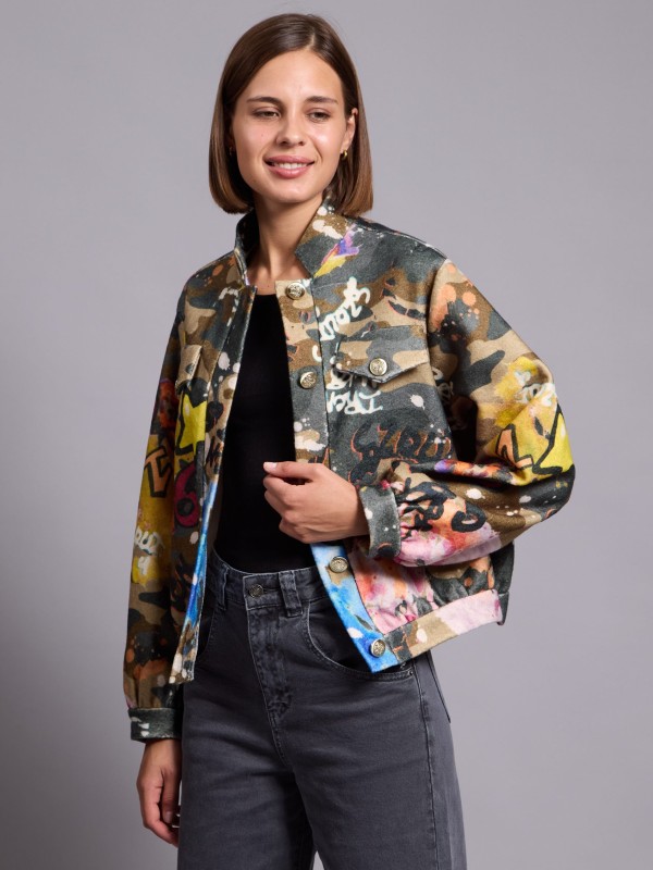 Tiana- Bomber jacket abstract abstract print