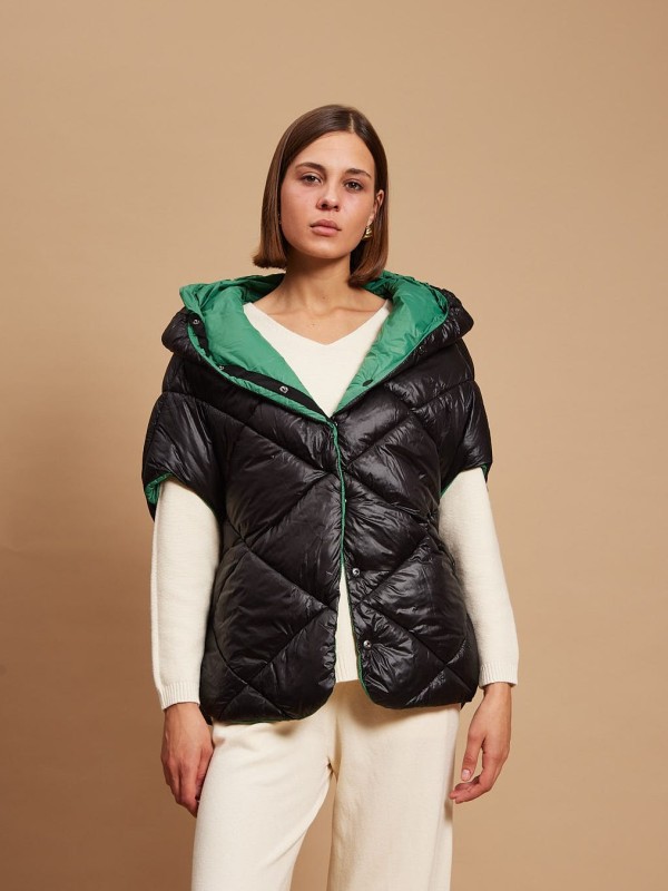 Georgia- Reversible Puffer Gilet In green