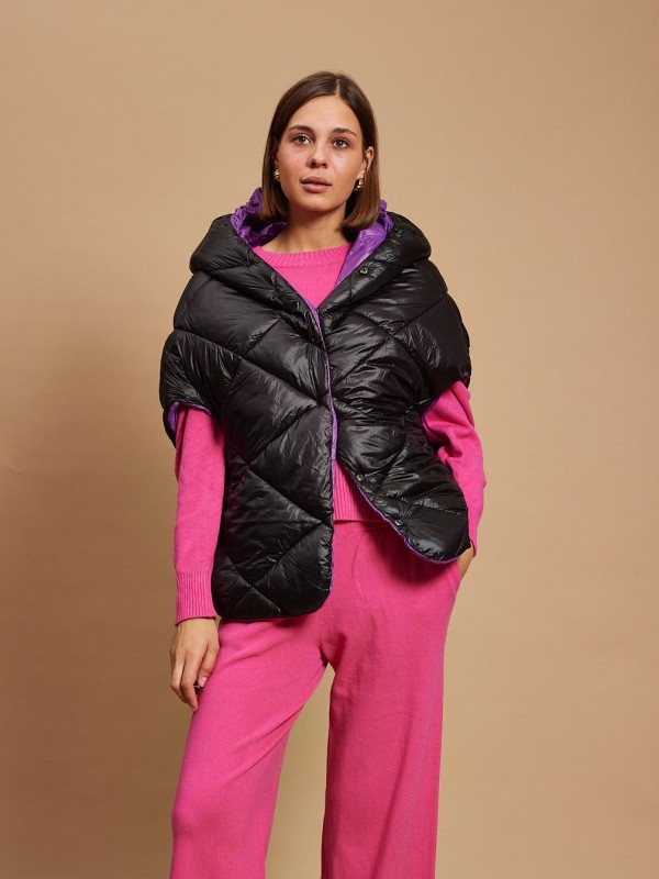 Georgia- Reversible Puffer Gilet In purple