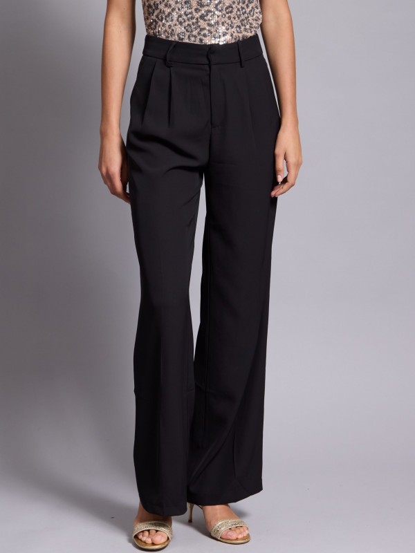 Andy - Wide Leg Trousers In Black