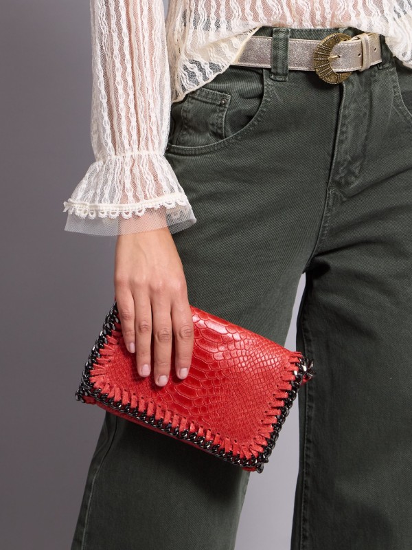 May- Cross Body Leather Bag In red