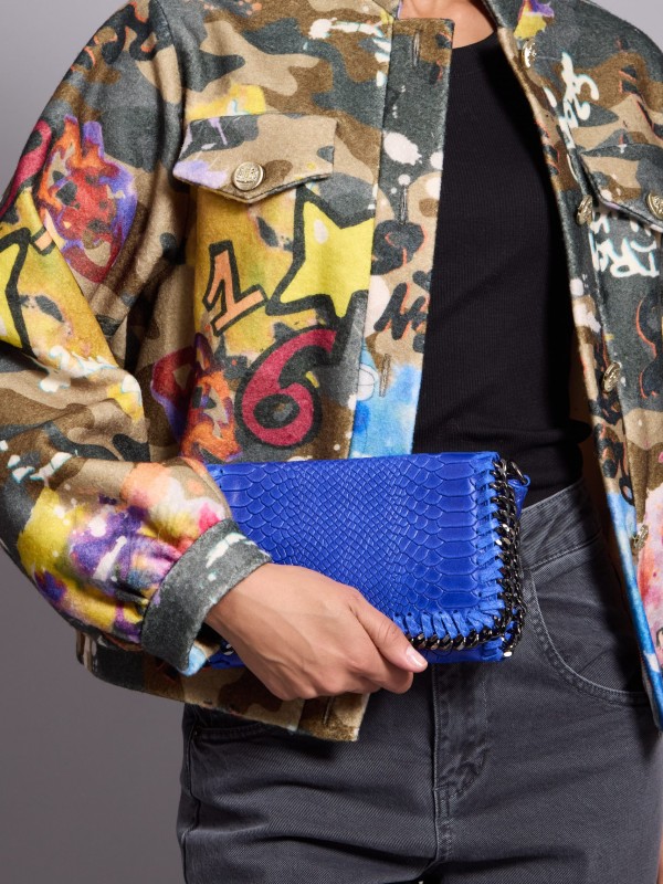 May- Cross Body Leather Bag in blue