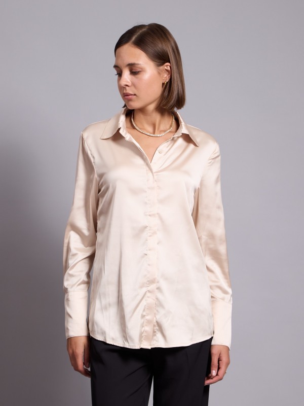Alexis -Satin Shirt In Champagne