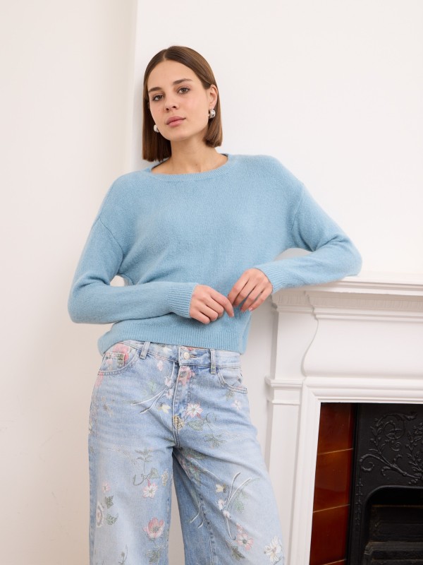 Annie - Wool-blend Sweater In dusty blue