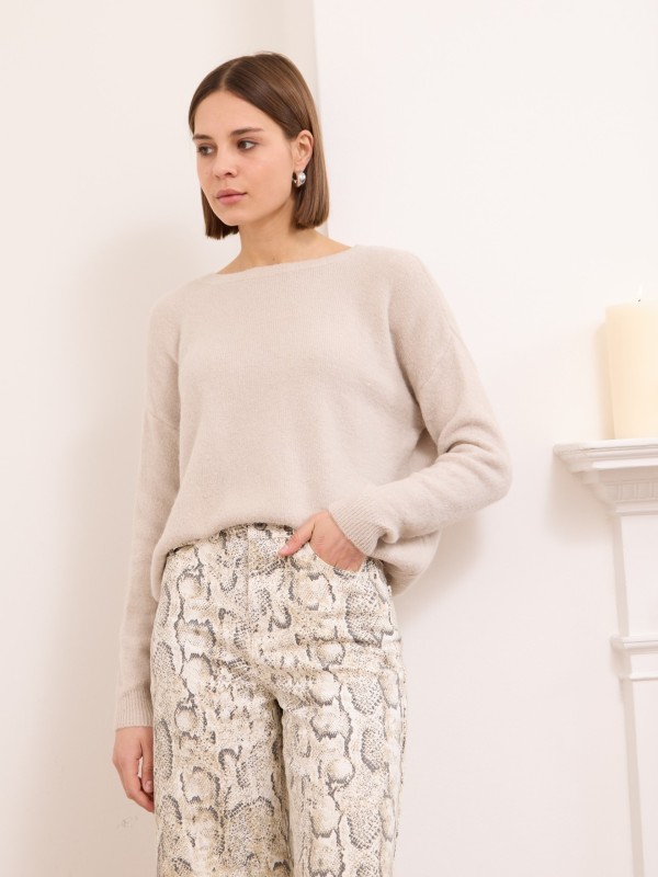 Annie - Wool-blend Sweater In sand