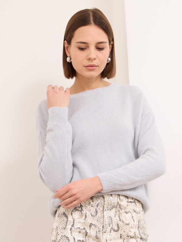 Annie - Wool-blend Sweater In light grey