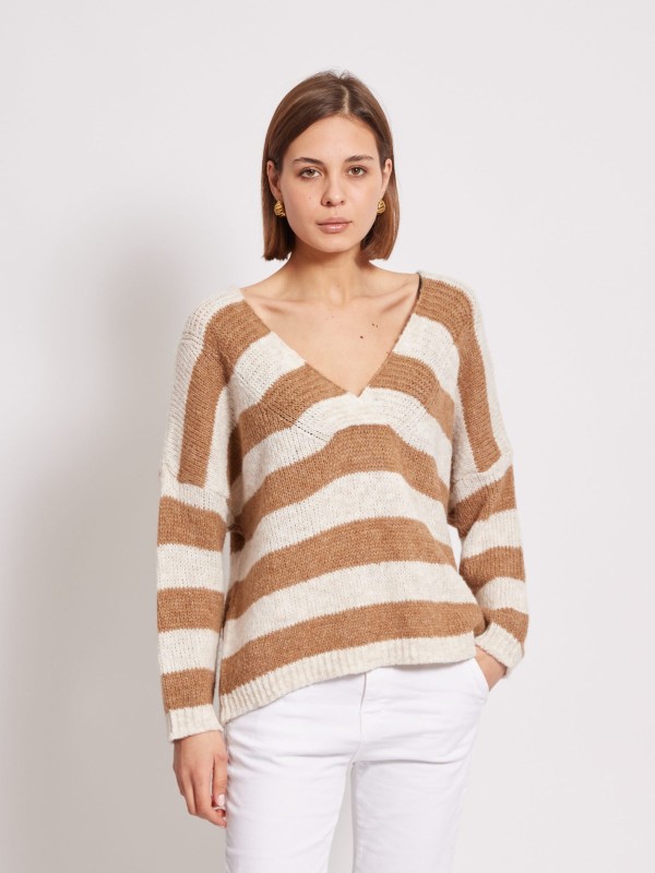 Kimberly - Wool Blend Sweater In Beige