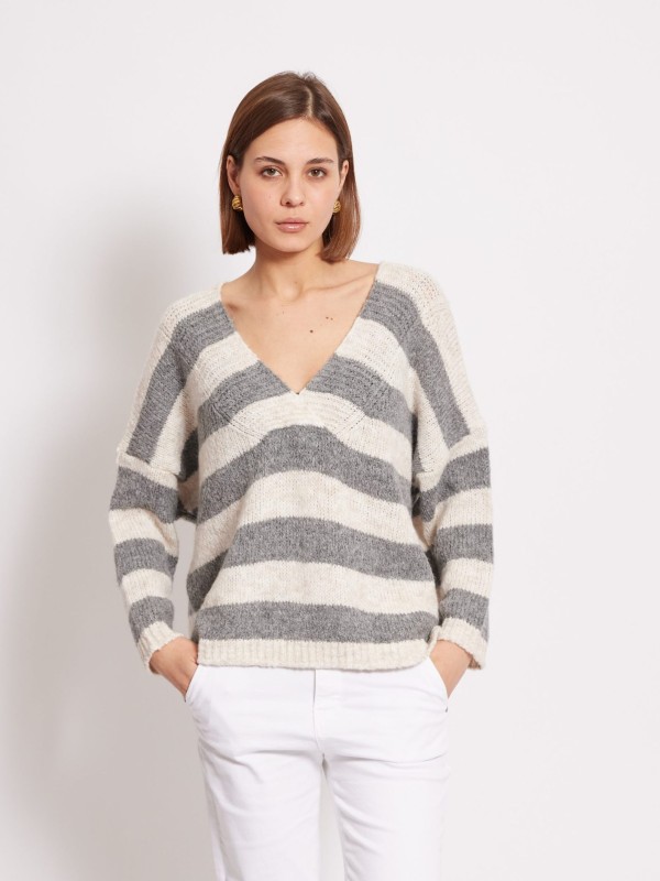 Kimberly - Wool Blend Sweater In Grey
