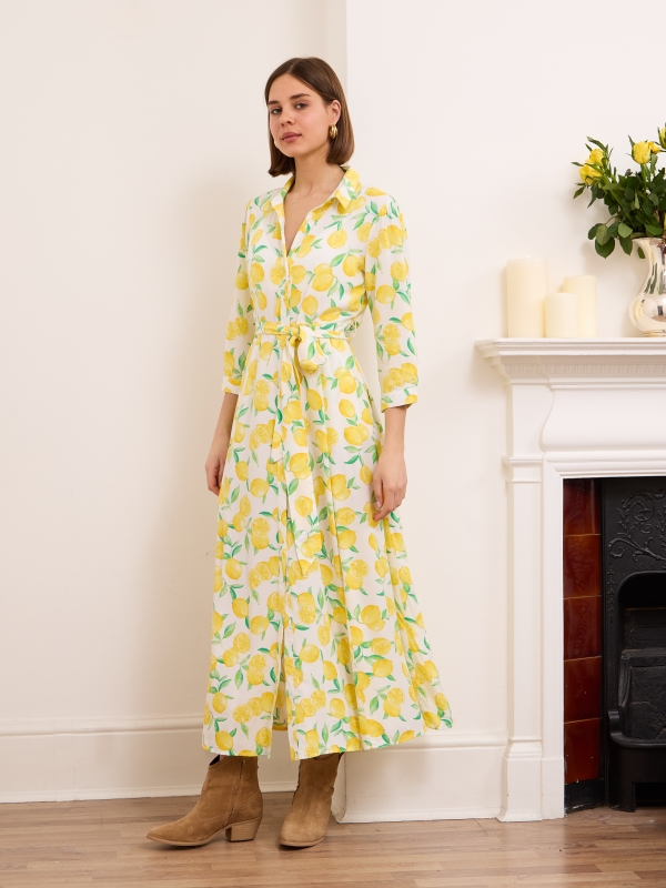 Daphne Shirt Dress - lemon in yellow