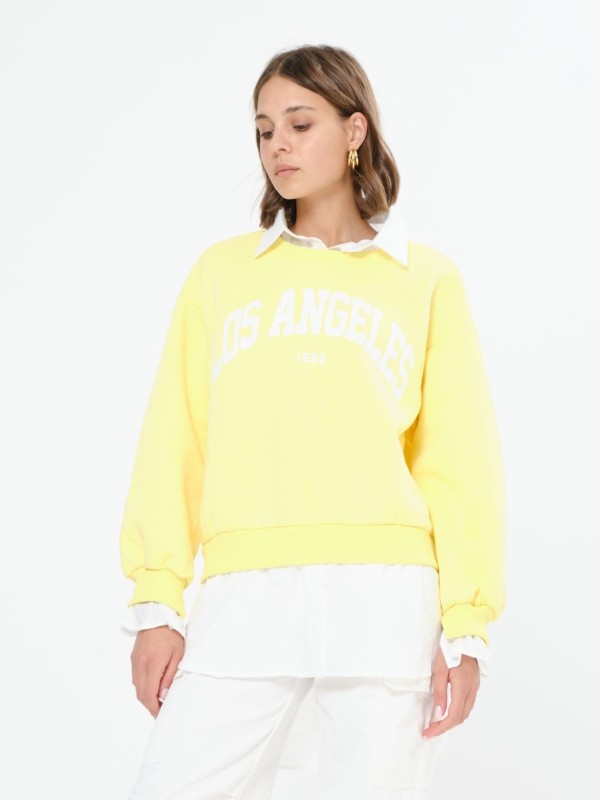 LA - cotton-jersey sweatshirt in YELLOW