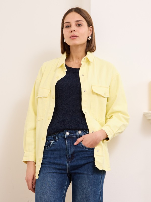 Clara - Cotton-Twill jacket in yellow