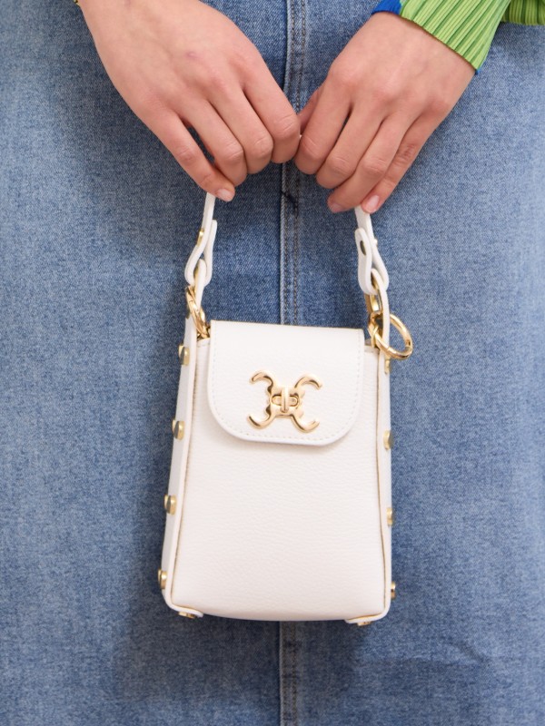 Sienna - cross body leather bag in white