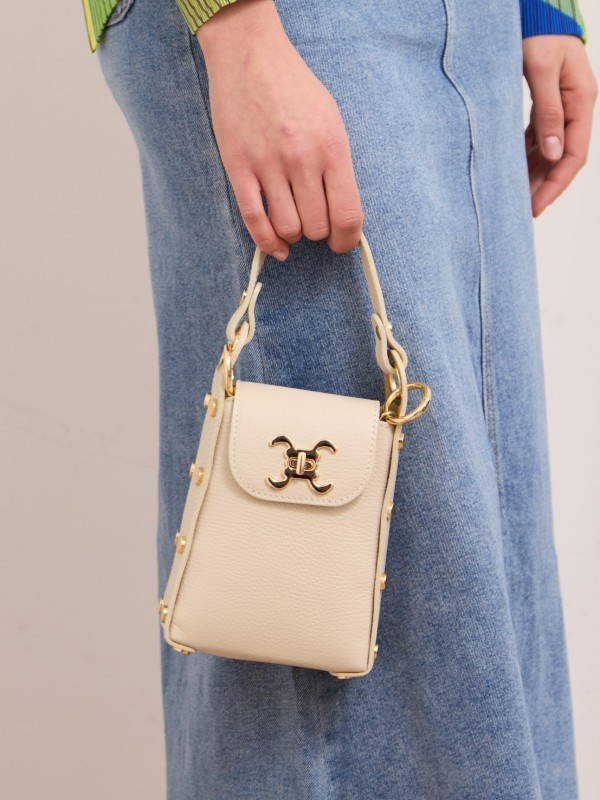 Sienna - cross body leather bag in BEIGE