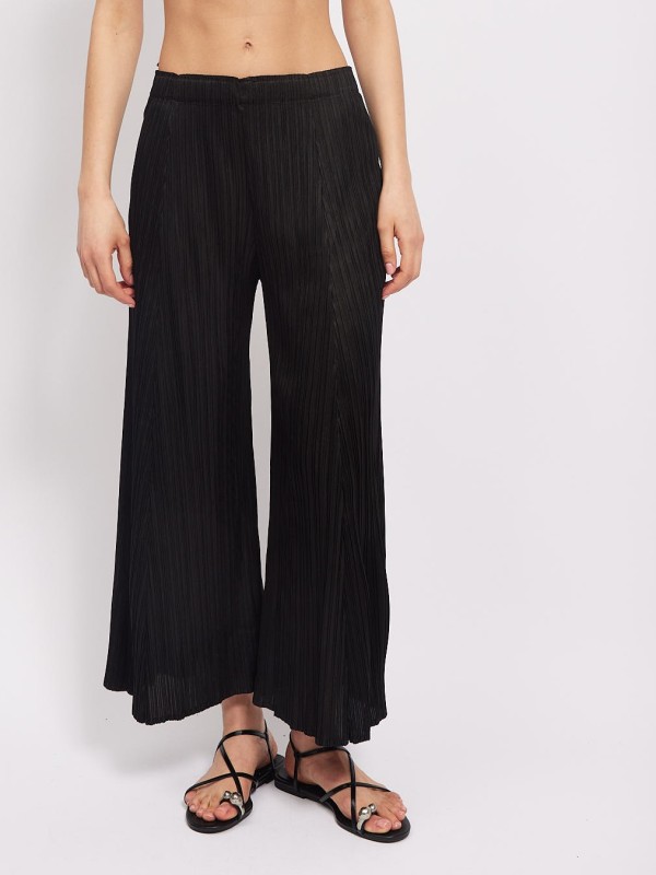 Polly - Pleated Wide-Leg Pants In black