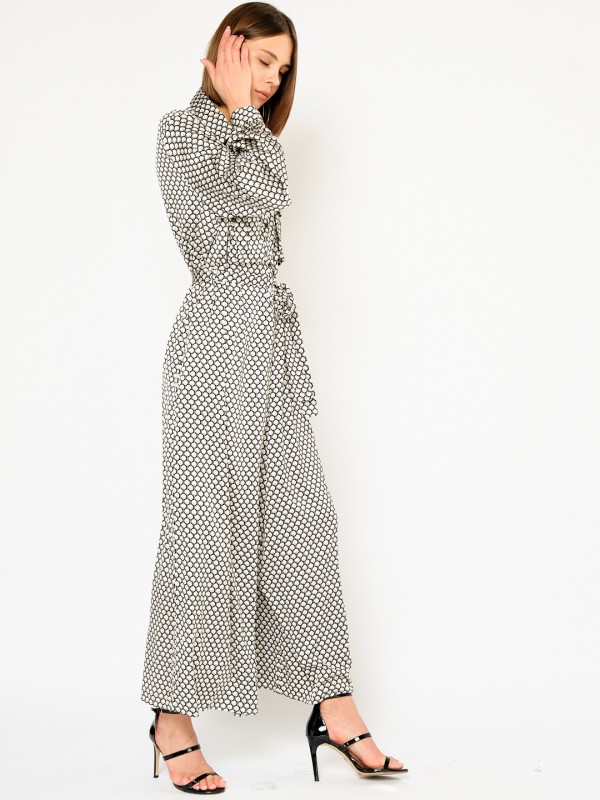 Vera- Satin Jumpsuit In white and black